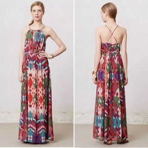 Anthropologie Mauve Tarana Strappy Back Maxi Dress size 00P